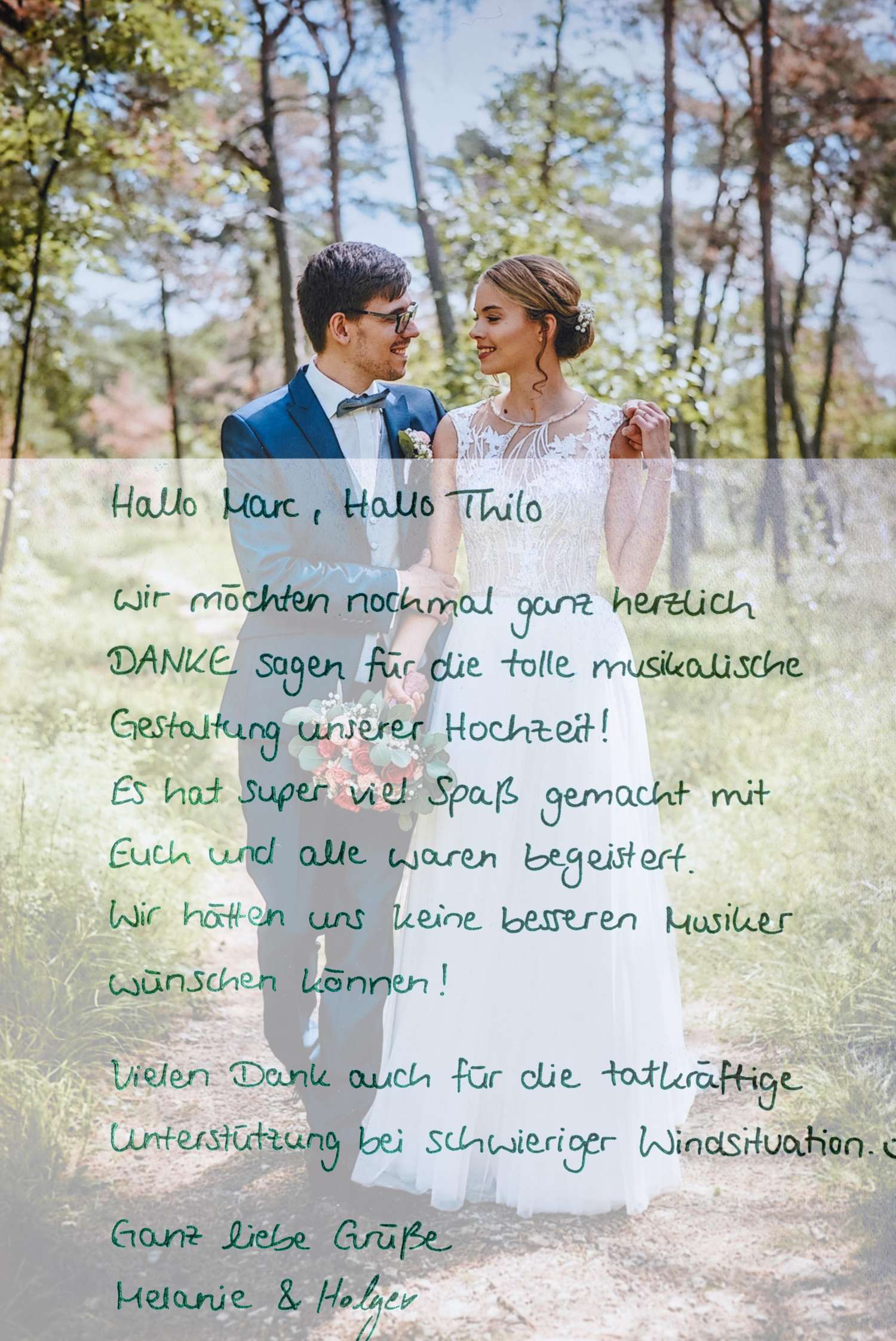 Dankesbrief von Hochzeitspaar an BIG Time