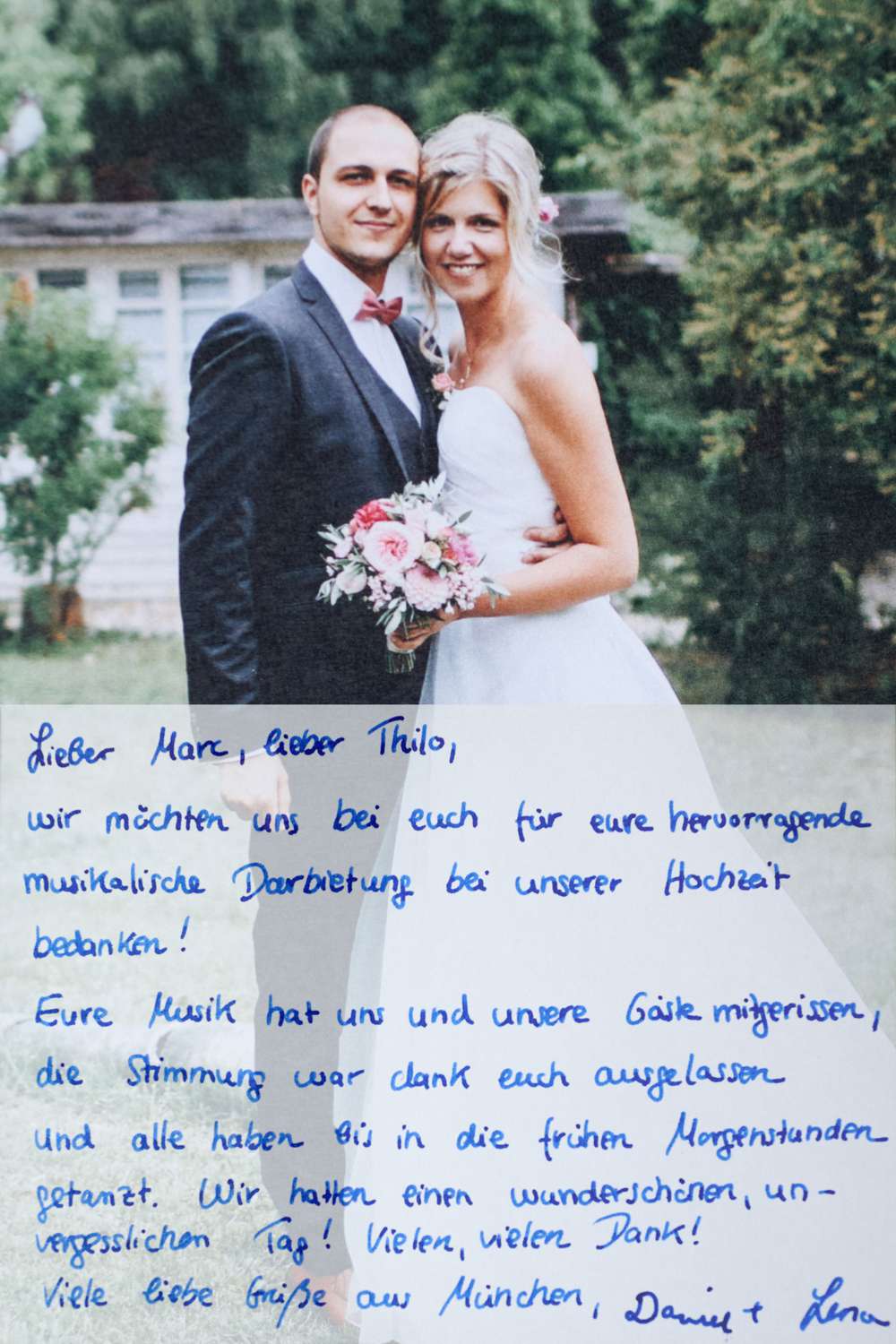 Dankesbrief von Hochzeitspaar an BIG Time