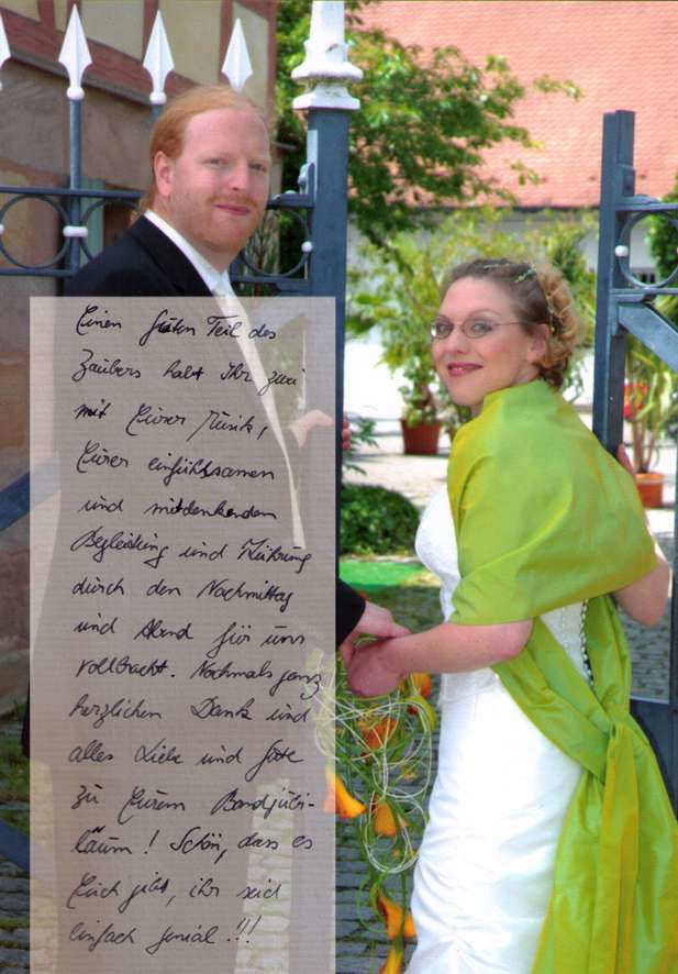 Dankesbrief von Hochzeitspaar an BIG Time